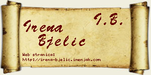 Irena Bjelić vizit kartica